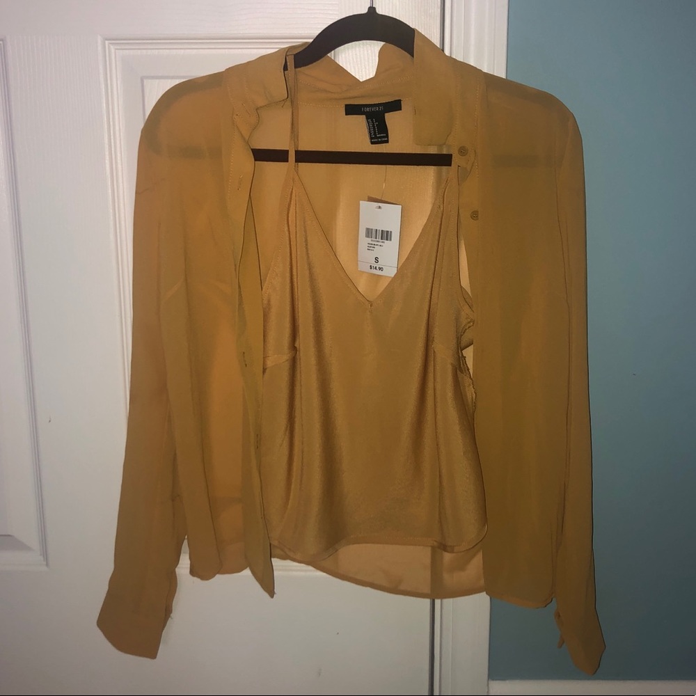 mustard blouse with tank